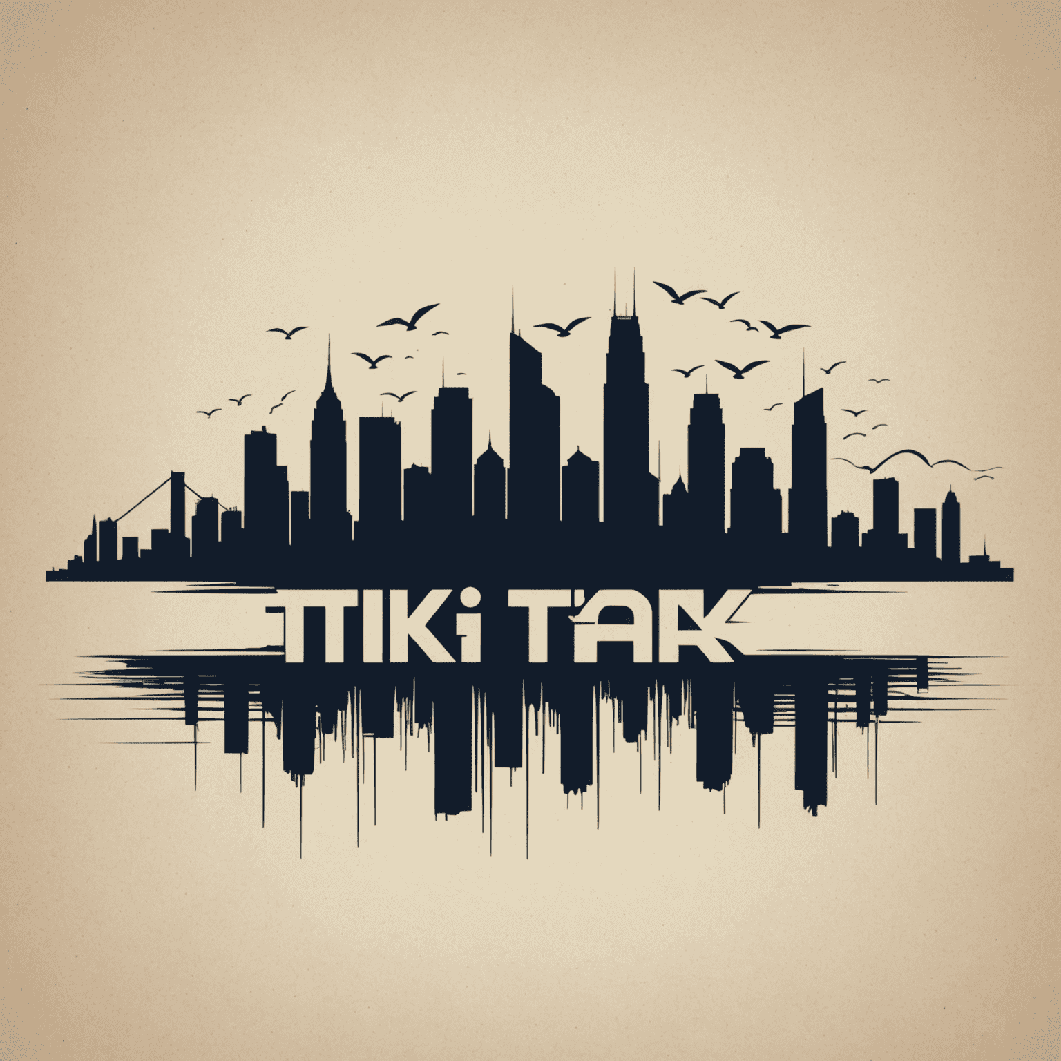 Tik_Tak logo featuring urban silhouettes and sound waves
